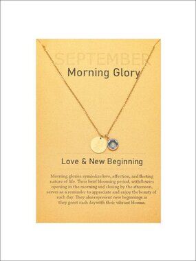 18k Gold Plated Birth Flower Necklace Adjustable 17-22" Pendant Jewelry